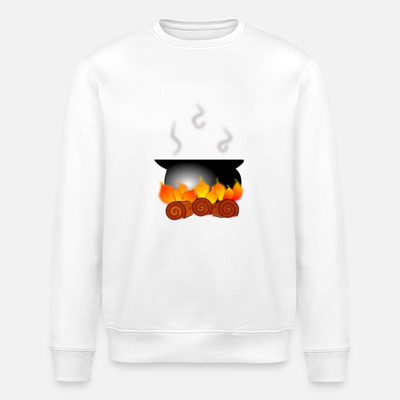 Kessel auf Feuer - Stanley/Stella Unisex Bio-Sweatshirt ROLLER - Weiß
