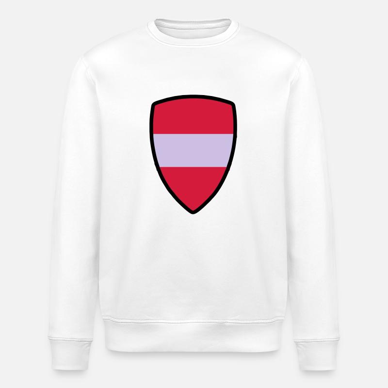 Austria flag - Stanley/Stella ROLLER Unisex Organic Sweatshirt - white