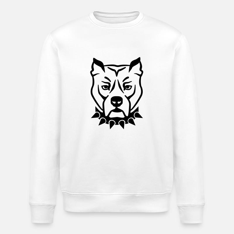 Pit bull - Stanley/Stella ROLLER Unisex Organic Sweatshirt - white