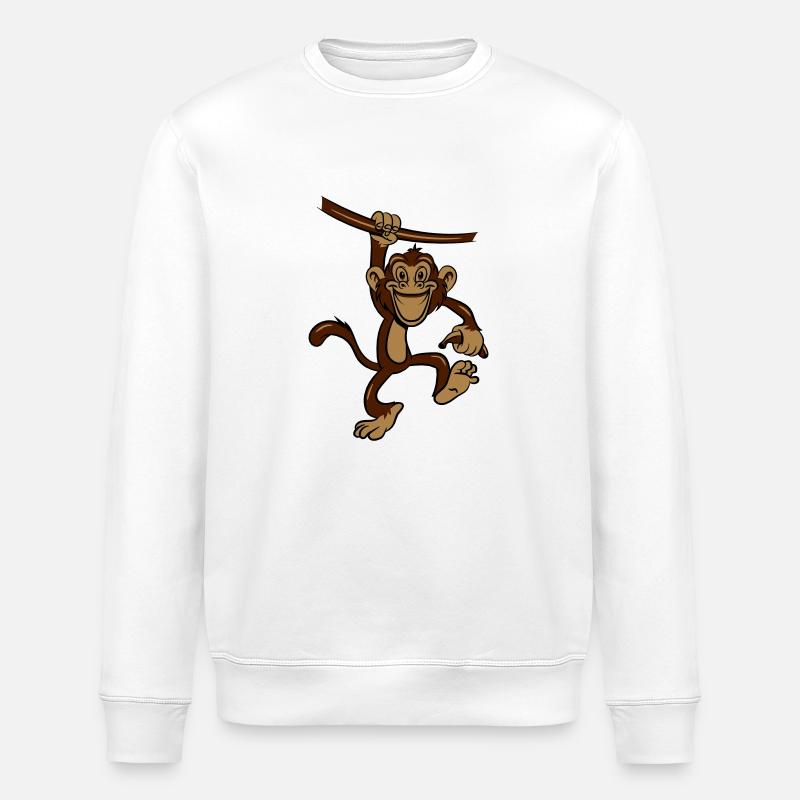 affe Liane banane - Stanley/Stella Unisex Bio-Sweatshirt ROLLER - Weiß