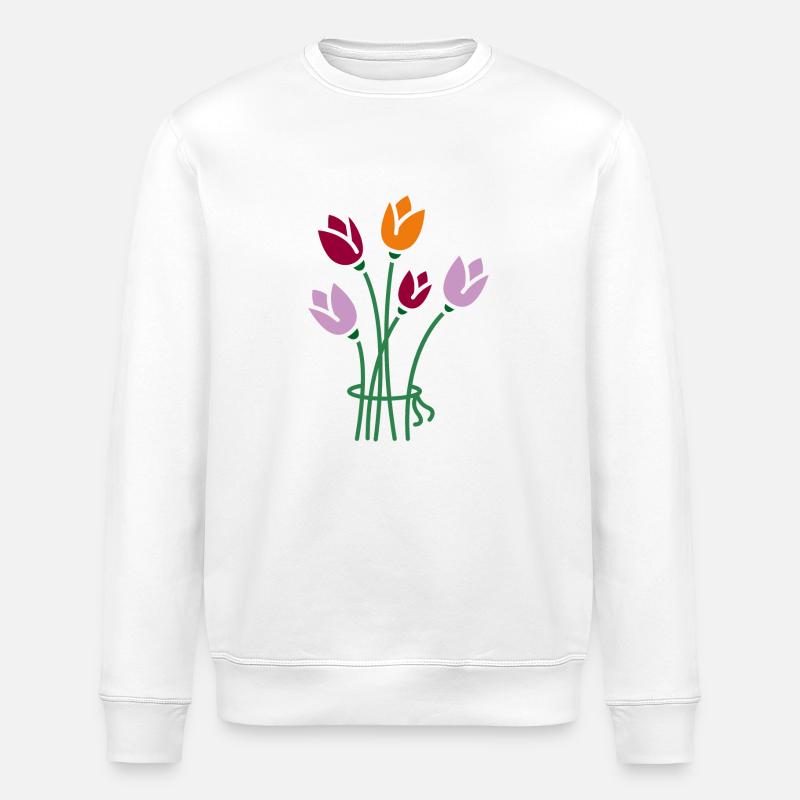 Blumen - Stanley/Stella Unisex Bio-Sweatshirt ROLLER - Weiß