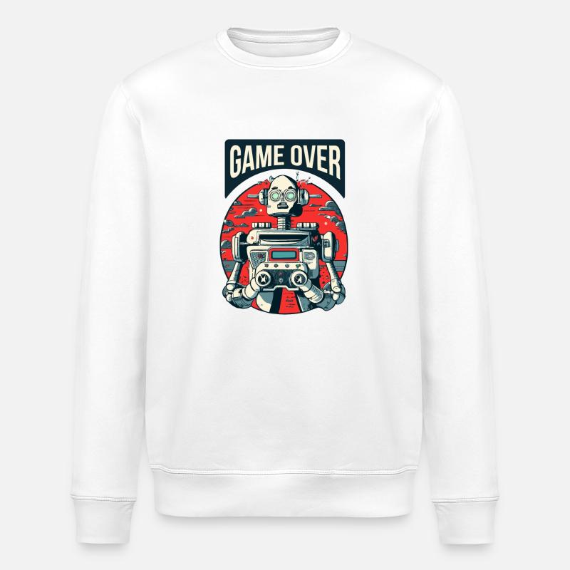 Robot game over - Sweat bio ROLLER Stanley/Stella Unisexe - blanc
