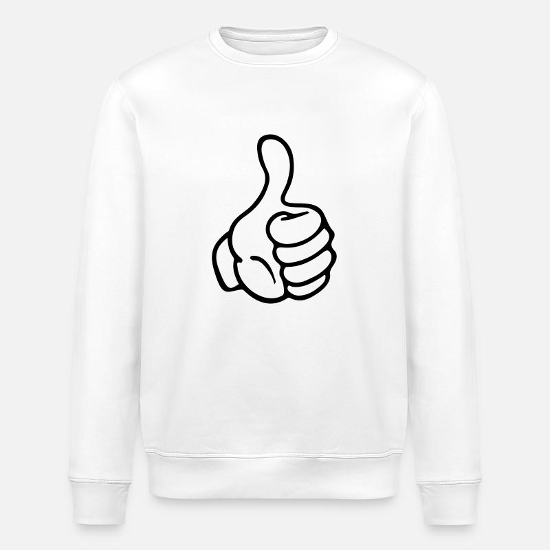 main pouce comme bande dessinée - Sweat bio ROLLER Stanley/Stella Unisexe - blanc