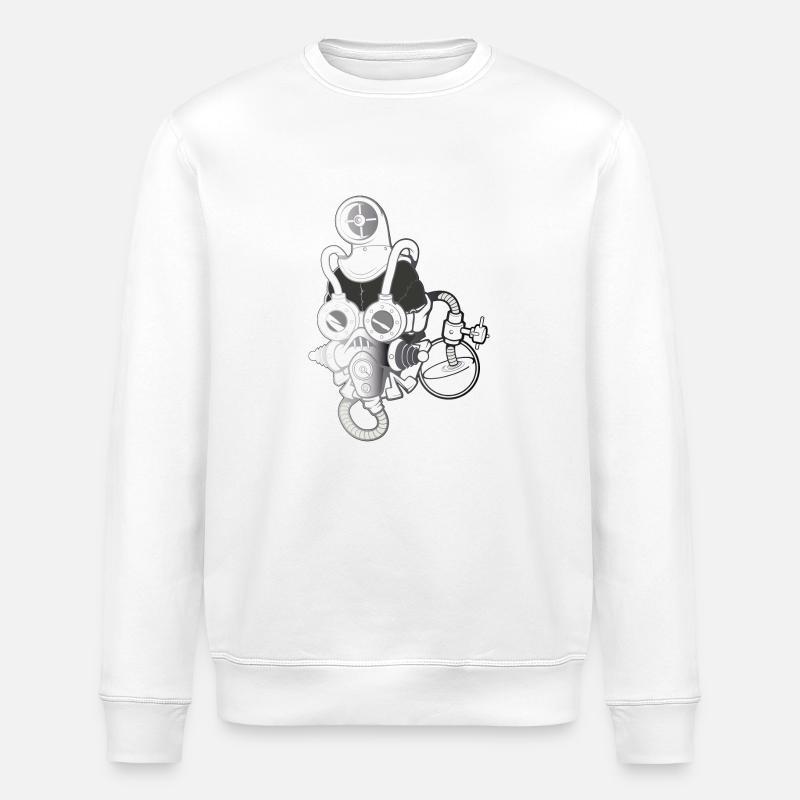 steampunk mask - Stanley/Stella Unisex Bio-Sweatshirt ROLLER - Weiß