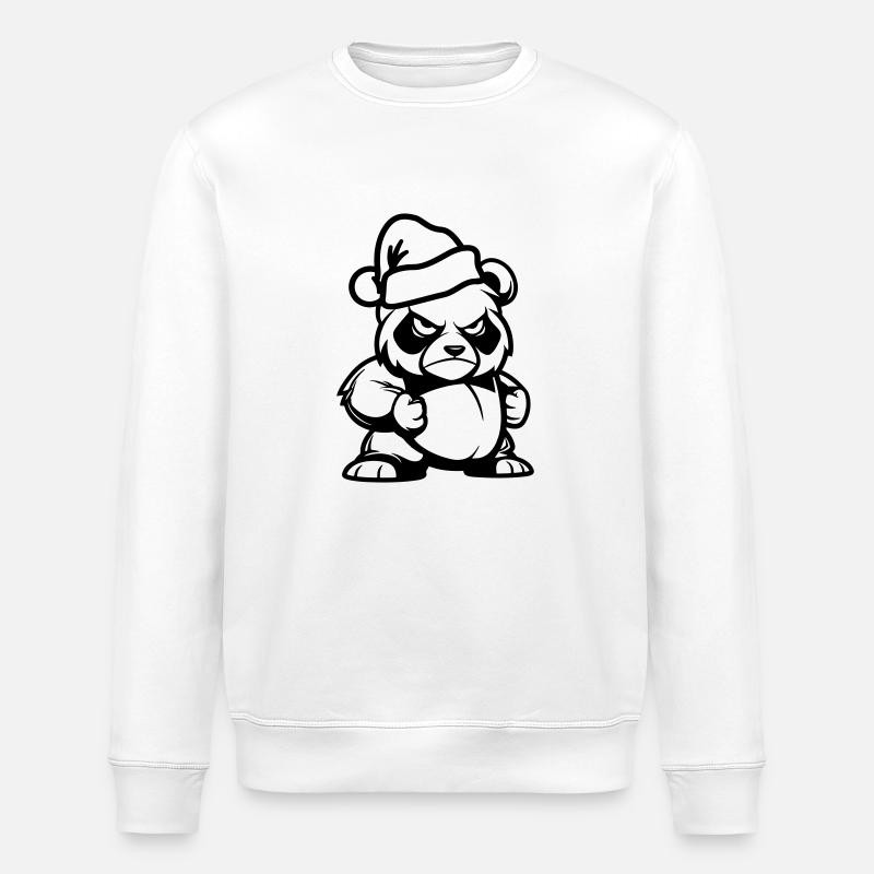 Panda Bear Christmas Comic - Stanley/Stella ROLLER Unisex Organic Sweatshirt - white