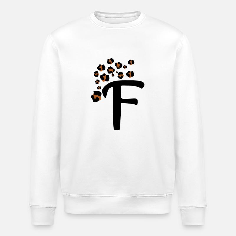 Letter f leopard patterns - Stanley/Stella ROLLER Unisex Organic Sweatshirt - white