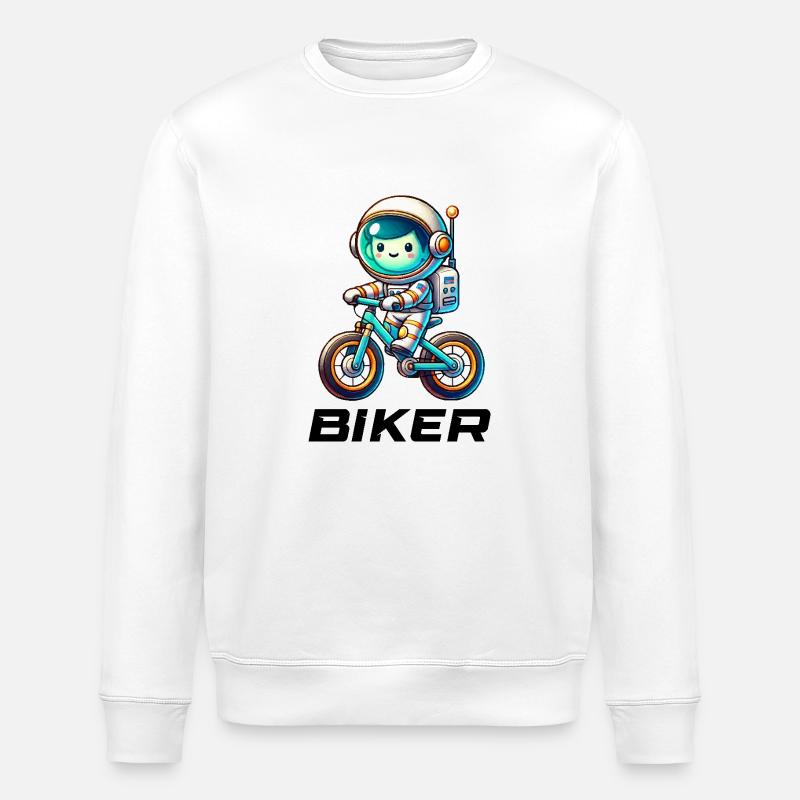 Astronaute Bike Biker - Sweat bio ROLLER Stanley/Stella Unisexe - blanc