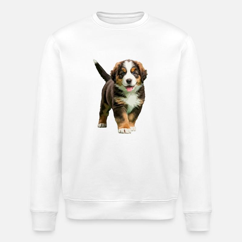 Berner Bergwelpe echt - Stanley/Stella Unisex Bio-Sweatshirt ROLLER - Weiß