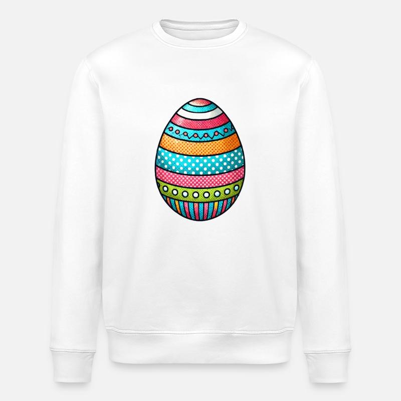 Egg Easter Egg - Stanley/Stella ROLLER Unisex Organic Sweatshirt - white
