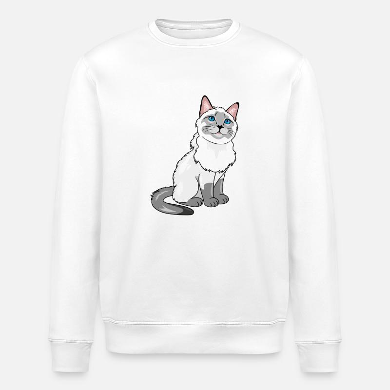 Proud Siamese cat - Stanley/Stella ROLLER Unisex Organic Sweatshirt - white