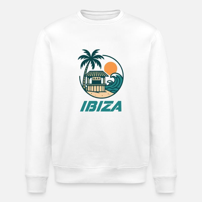 insel ibiza strandbar - Stanley/Stella Unisex Bio-Sweatshirt ROLLER - Weiß