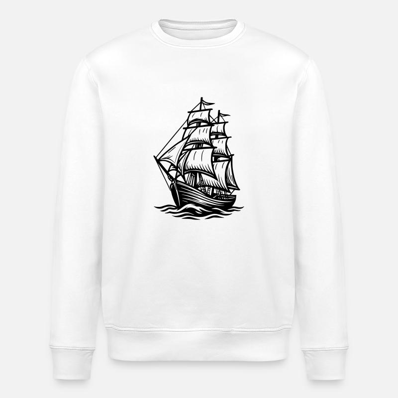 Segelschiff - Stanley/Stella Unisex Bio-Sweatshirt ROLLER - Weiß