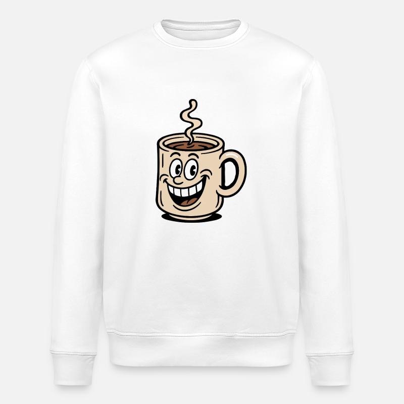Coffee Cup Comic - Stanley/Stella ROLLER Unisex Organic Sweatshirt - white