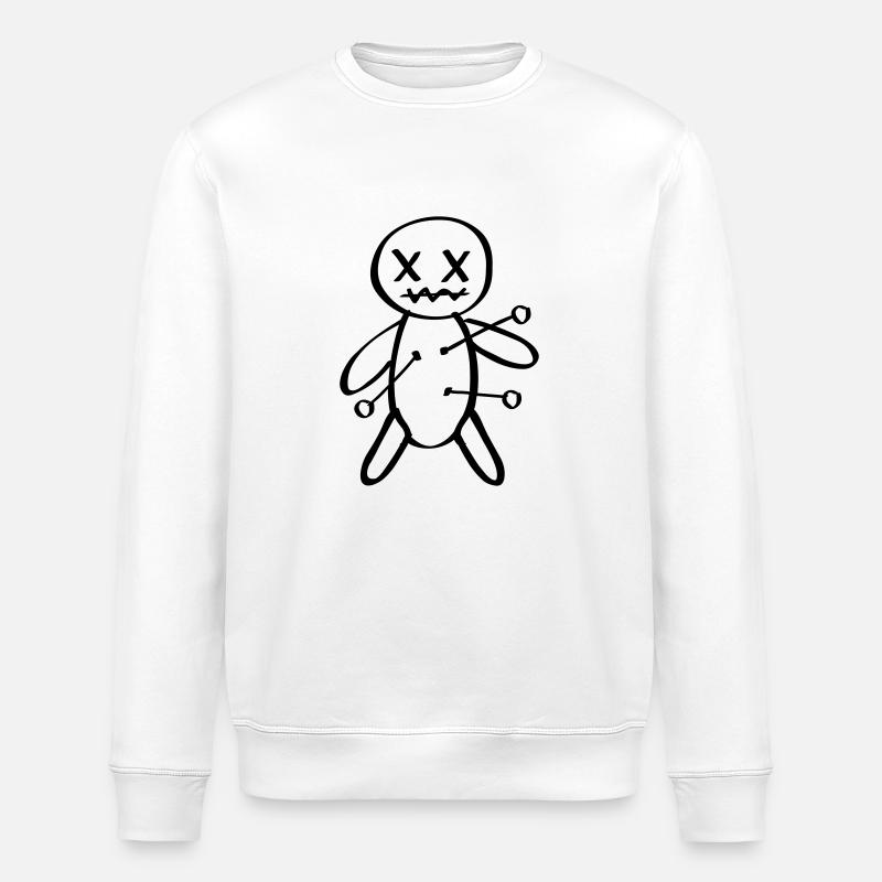 Poupée vaudou aiguille douleur - Sweat bio ROLLER Stanley/Stella Unisexe - blanc
