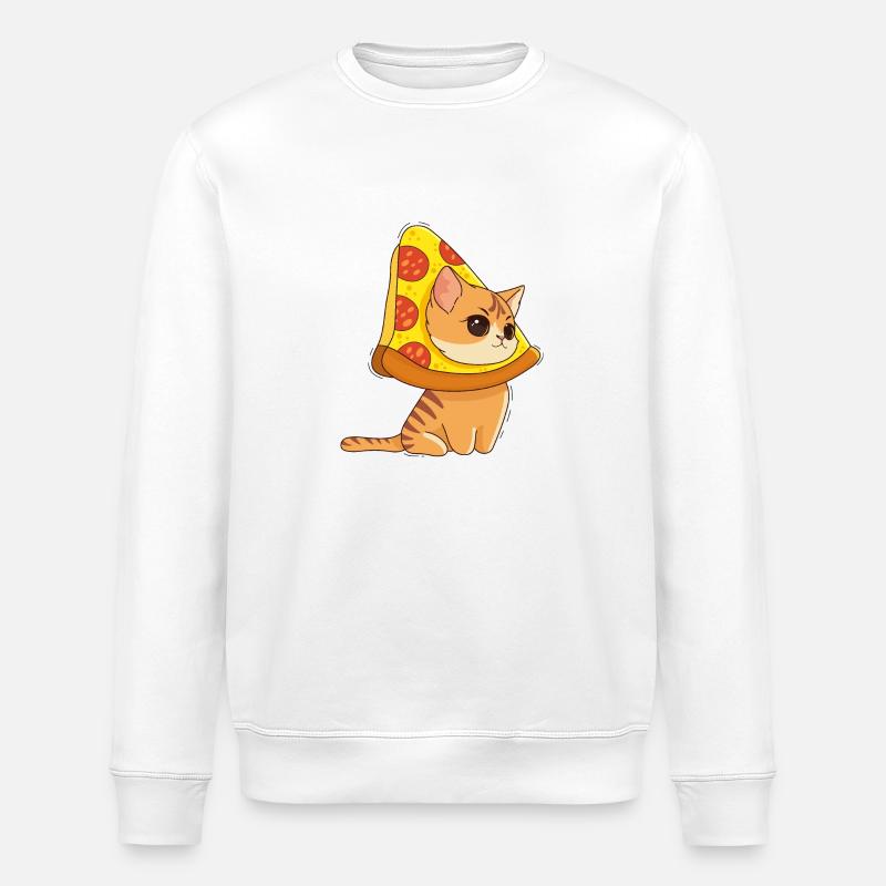 Chat et Pizza - Sweat bio ROLLER Stanley/Stella Unisexe - blanc