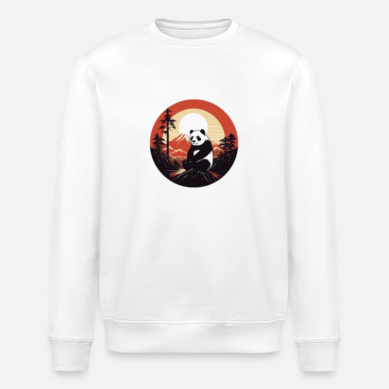 Panda asiatisches Logo - Stanley/Stella Unisex Bio-Sweatshirt ROLLER - Weiß