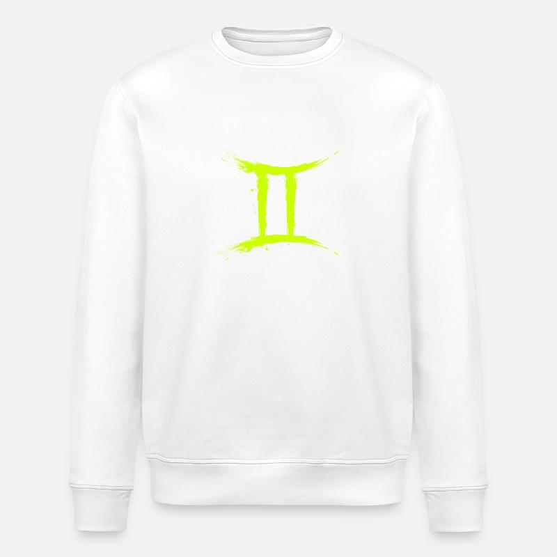 Sternzeichen Zwillinge Gelb Gemini Symbol - Sweat bio ROLLER Stanley/Stella Unisexe - blanc