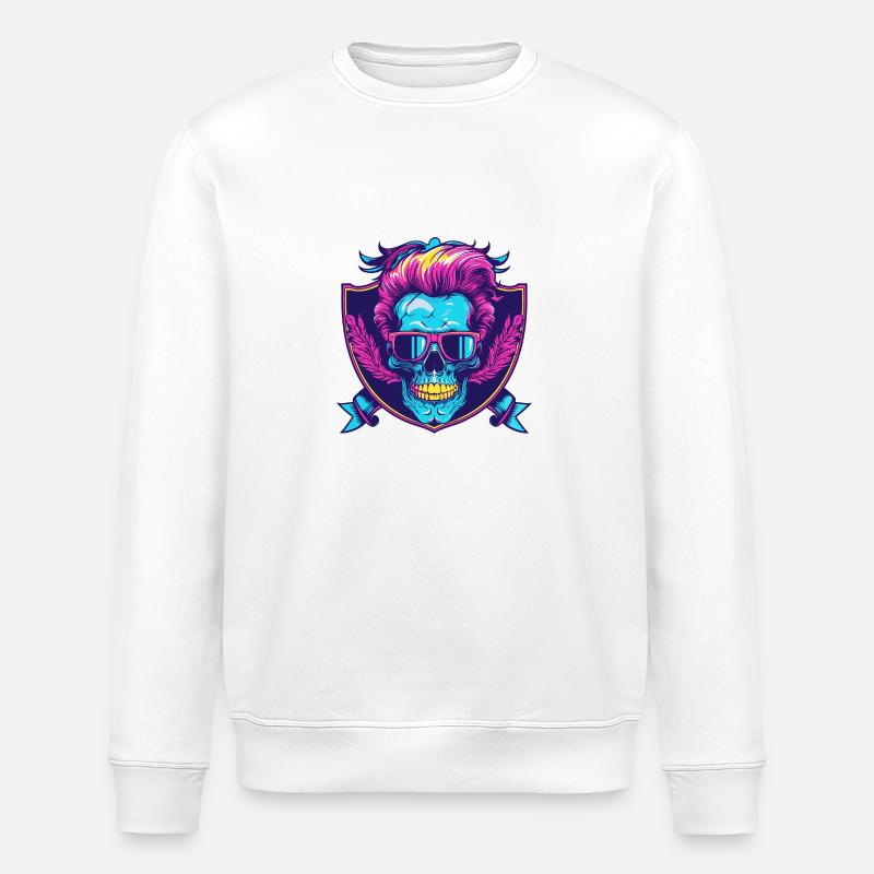 Punk Skull Party - Sweat bio ROLLER Stanley/Stella Unisexe - blanc