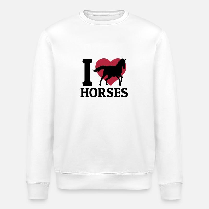 I love Horses - Stanley/Stella Unisex Bio-Sweatshirt ROLLER - Weiß