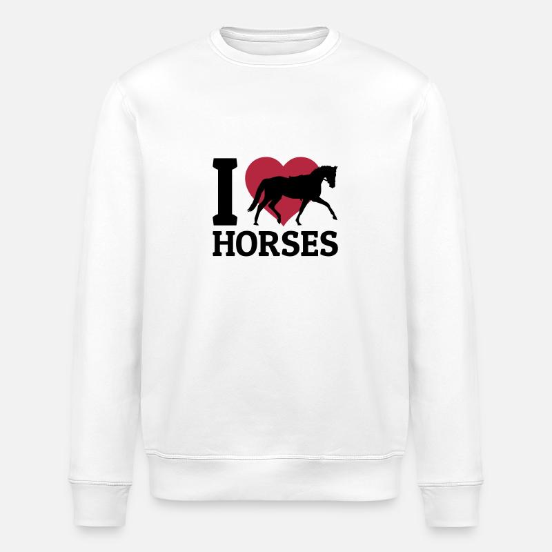 I love Horses - Stanley/Stella Unisex Bio-Sweatshirt ROLLER - Weiß
