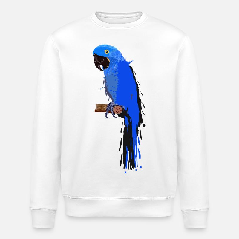 Hyazinth-Ara - Farbklecks - Stanley/Stella Unisex Bio-Sweatshirt ROLLER - Weiß