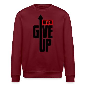 Never Give up - Motivation, Mut & Kraft schenken - Stanley/Stella Unisex Bio-Sweatshirt ROLLER - Weiß - Vorne - Nik (191cm)
