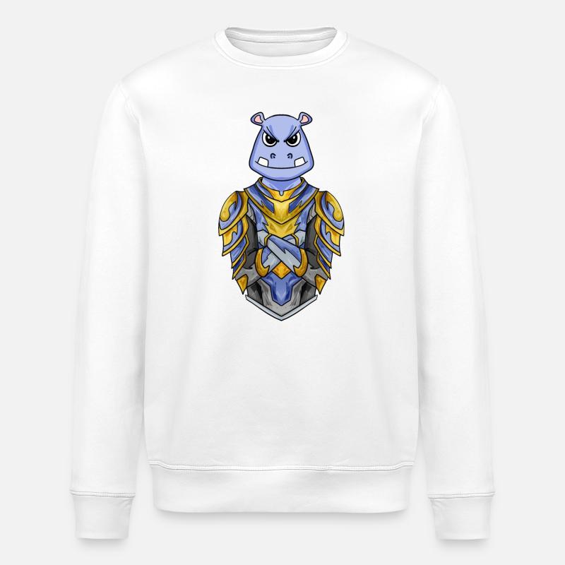 Ritter Nilpferd cool - Stanley/Stella Unisex Bio-Sweatshirt ROLLER - Weiß
