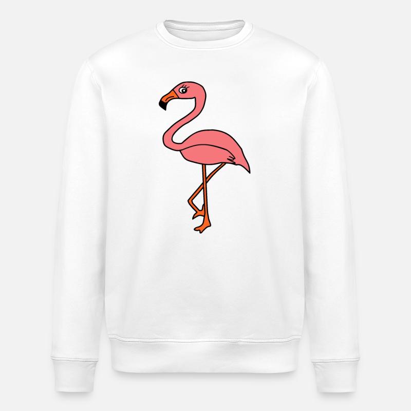 Flamingos Vogel Vögelchen Tiere Geschenk - Stanley/Stella Unisex Bio-Sweatshirt ROLLER - Weiß
