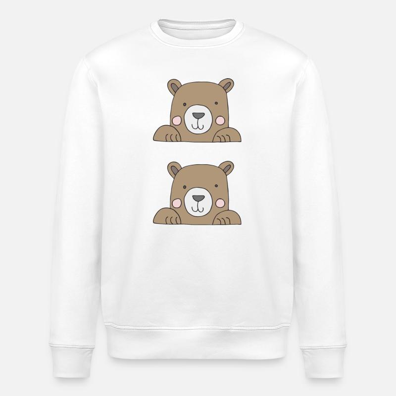 Ours dans un sac double - Sweat bio ROLLER Stanley/Stella Unisexe - blanc