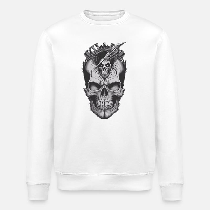 Cool Skull - Stanley/Stella Unisex Bio-Sweatshirt ROLLER - Weiß