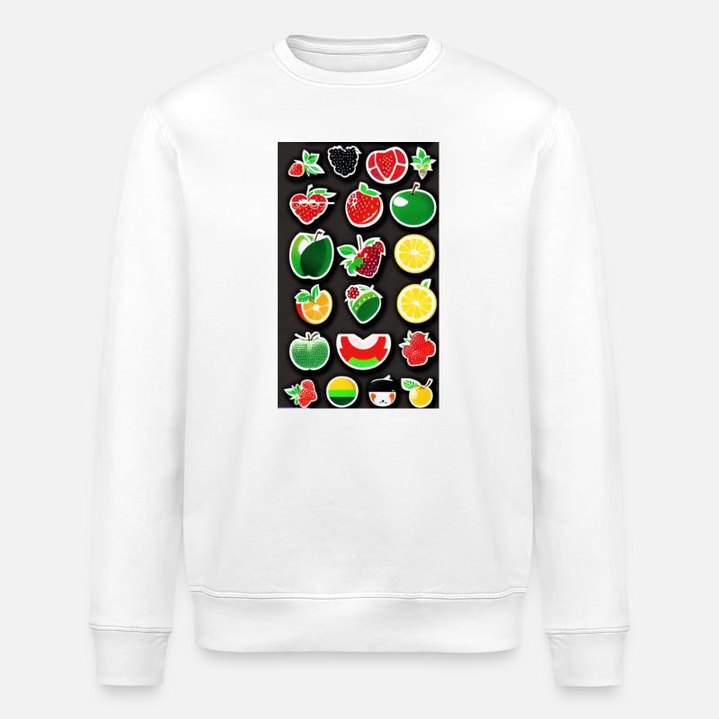 Fruitz Stickers - Stanley/Stella ROLLER Unisex Organic Sweatshirt - white