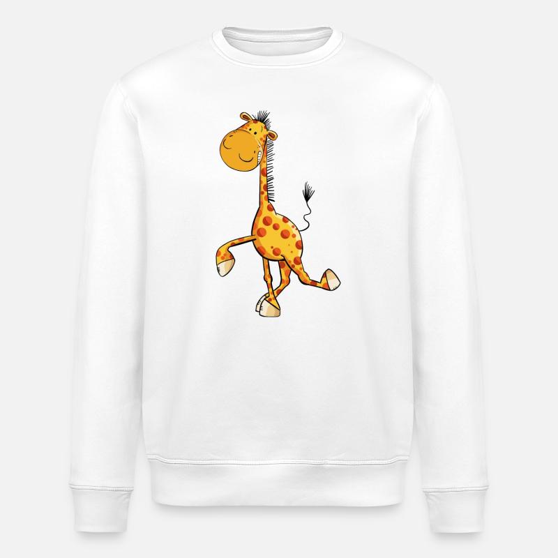 Drollige Giraffe - Stanley/Stella Unisex Bio-Sweatshirt ROLLER - Weiß