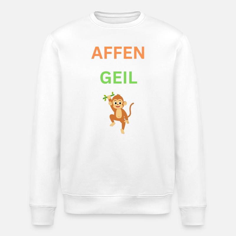 AFFEN GEIL - Stanley/Stella Unisex Bio-Sweatshirt ROLLER - Weiß