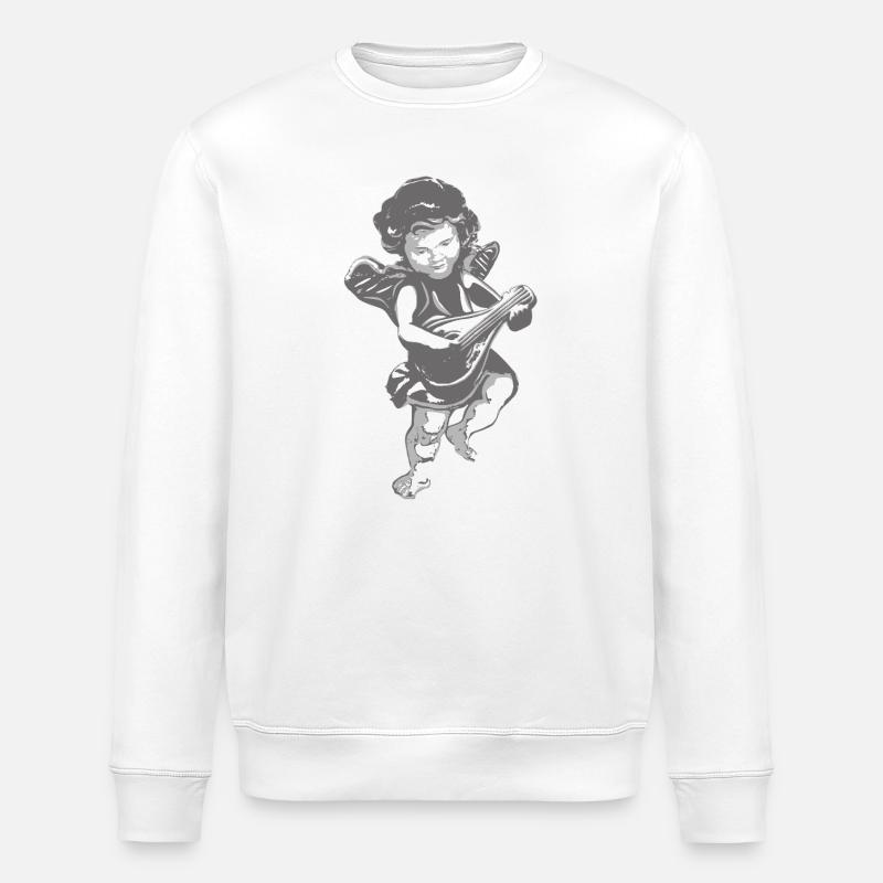 Engelchen mit Gitarre - Angel - Stanley/Stella Unisex Bio-Sweatshirt ROLLER - Weiß