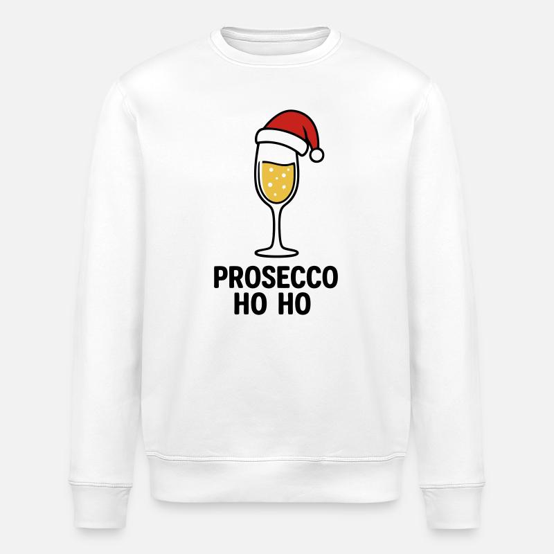 Prosecco Ho Ho – Christmas Prosecco Sweater - Stanley/Stella ROLLER Unisex Organic Sweatshirt - white