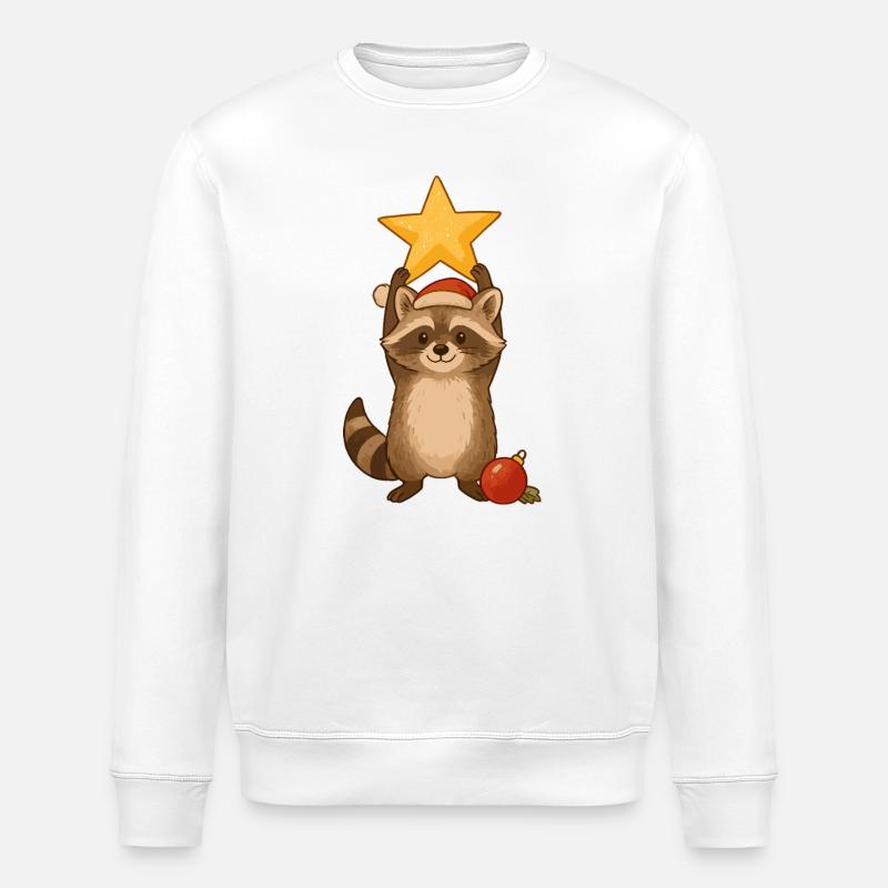 raton laveur de Noël avec étoile - Sweat bio ROLLER Stanley/Stella Unisexe - blanc