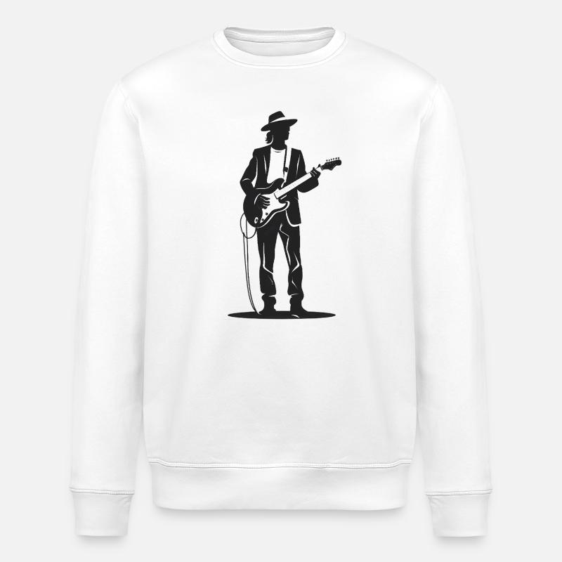 Gitarrist - Cooles Silhouette Logo - Stanley/Stella Unisex Bio-Sweatshirt ROLLER - Weiß