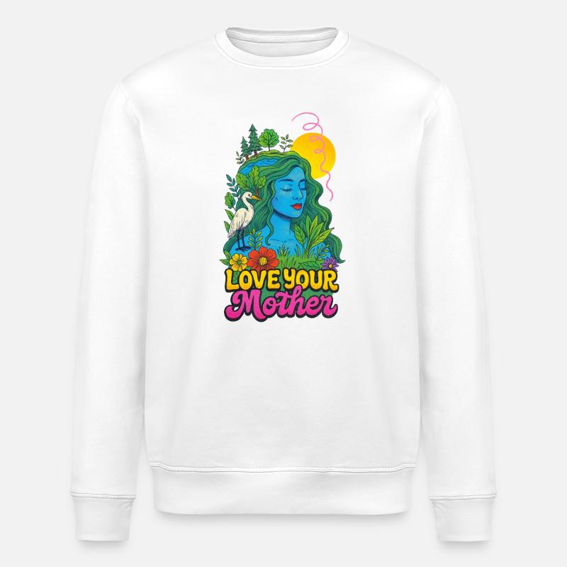 Aimez votre déesse Mère Nature - Sweat bio ROLLER Stanley/Stella Unisexe - blanc