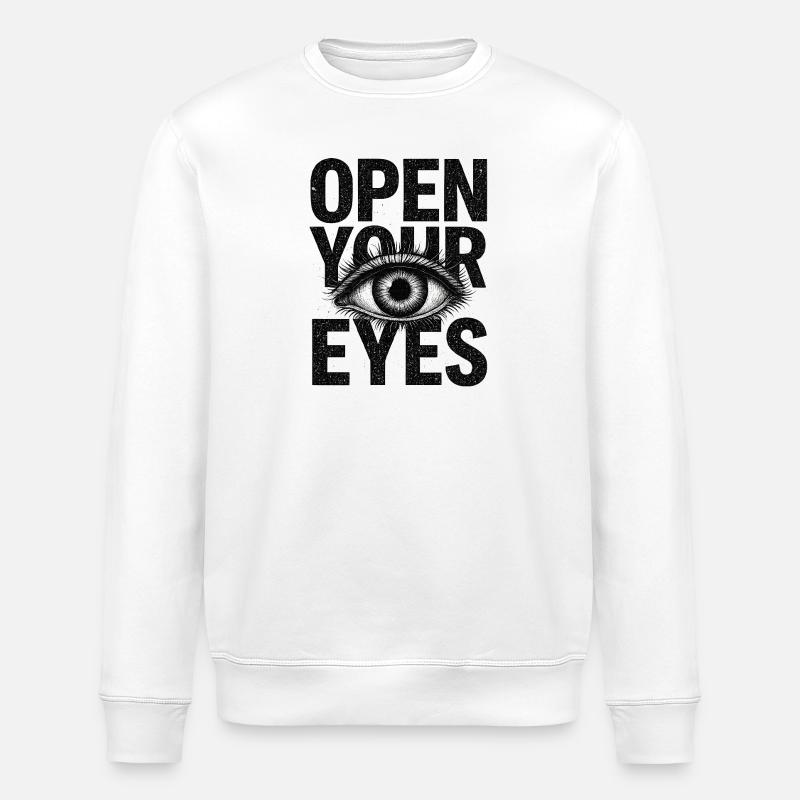 Augen auf – Augensymbol-Design - Stanley/Stella Unisex Bio-Sweatshirt ROLLER - Weiß