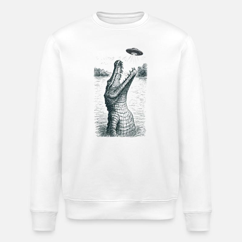 Ufo Croc Meme - Stanley/Stella Unisex Bio-Sweatshirt ROLLER - Weiß