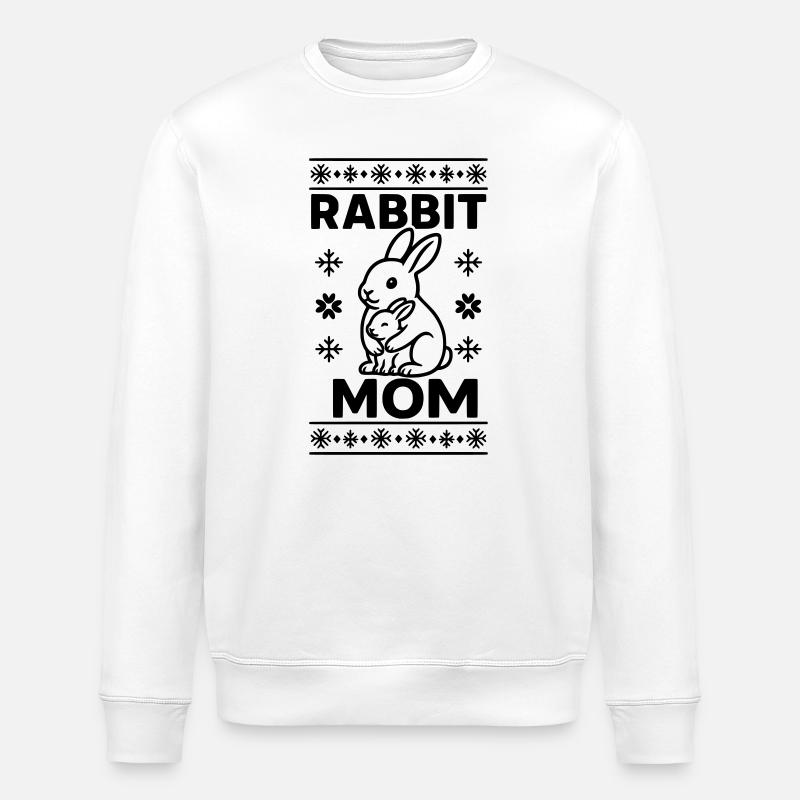 rabbit mom mom mom - Stanley/Stella ROLLER Unisex Organic Sweatshirt - white