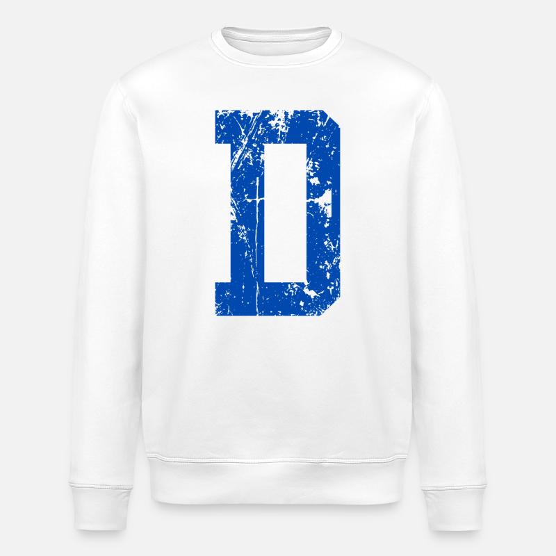Lettre d sport rétro - Sweat bio ROLLER Stanley/Stella Unisexe - blanc