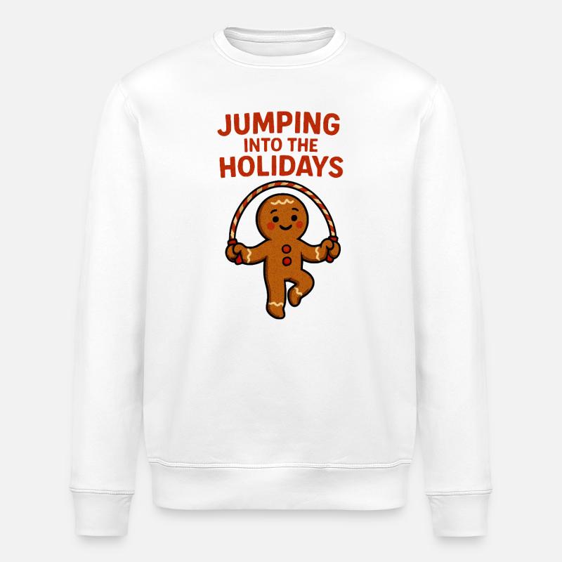 Gingerbread saute dans les fêtes - Sweat bio ROLLER Stanley/Stella Unisexe - blanc