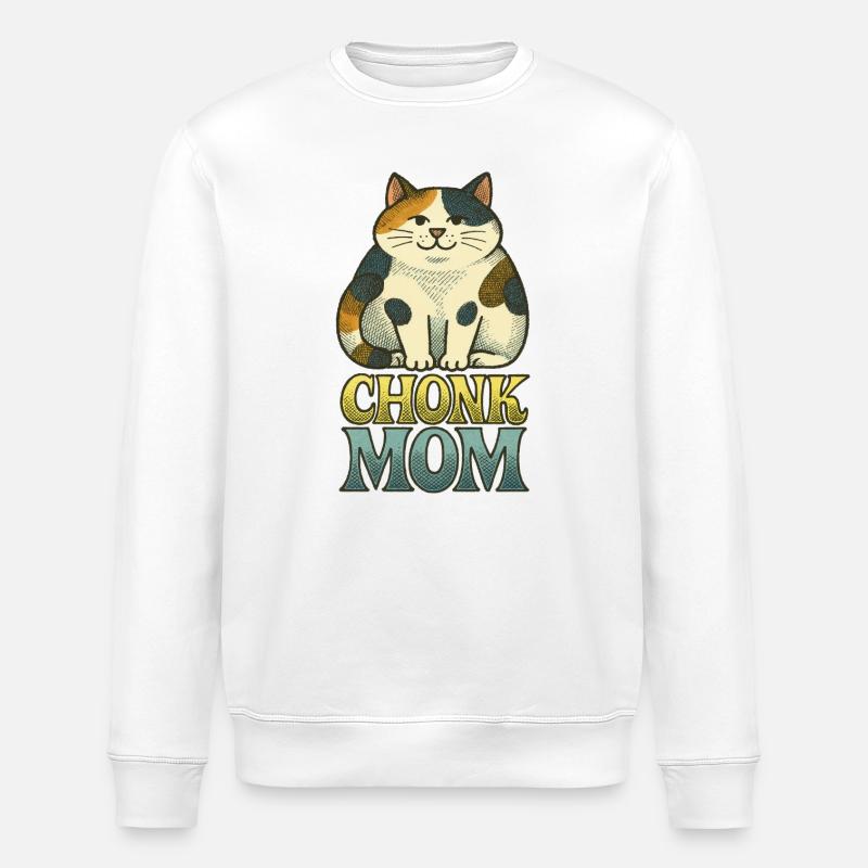 Chonk Cat Mom Imprimé rétro - Sweat bio ROLLER Stanley/Stella Unisexe - blanc