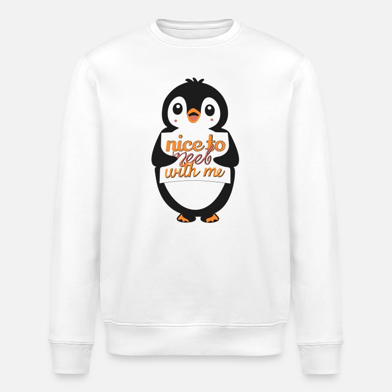 Penguin Banner : Ravi de me rencontrer - Sweat bio ROLLER Stanley/Stella Unisexe - blanc
