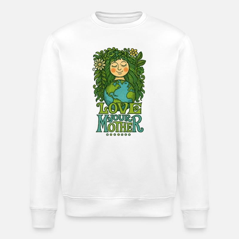 Liebe deine Mutter Erde - Stanley/Stella Unisex Bio-Sweatshirt ROLLER - Weiß