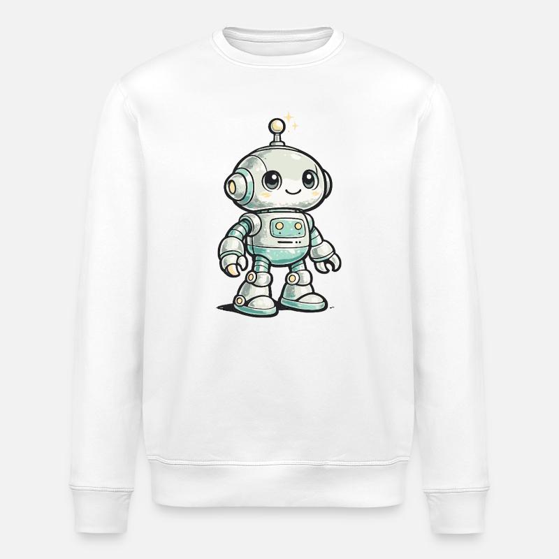 Small space robot - Stanley/Stella ROLLER Unisex Organic Sweatshirt - white