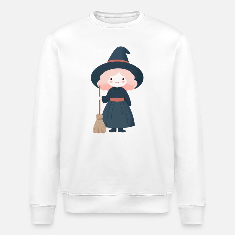 Halloween-Hexe, im Kinderstil - Stanley/Stella Unisex Bio-Sweatshirt ROLLER - Weiß