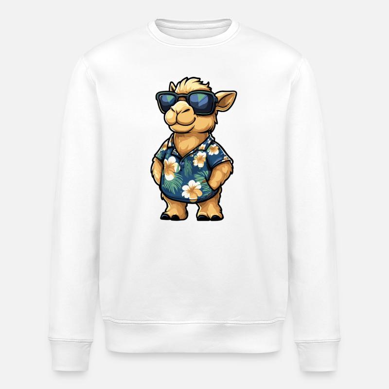 Kamel Comic Urlaub - Stanley/Stella Unisex Bio-Sweatshirt ROLLER - Weiß