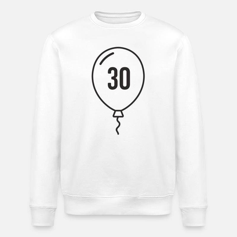 Ballon numéro 30 – Conception d’anniversaire rond - Sweat bio ROLLER Stanley/Stella Unisexe - blanc